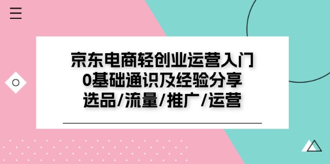 （11569期）京东电商-轻创业运营入门0基础通识及经验分享：选品/流量/推广/运营-网创空间