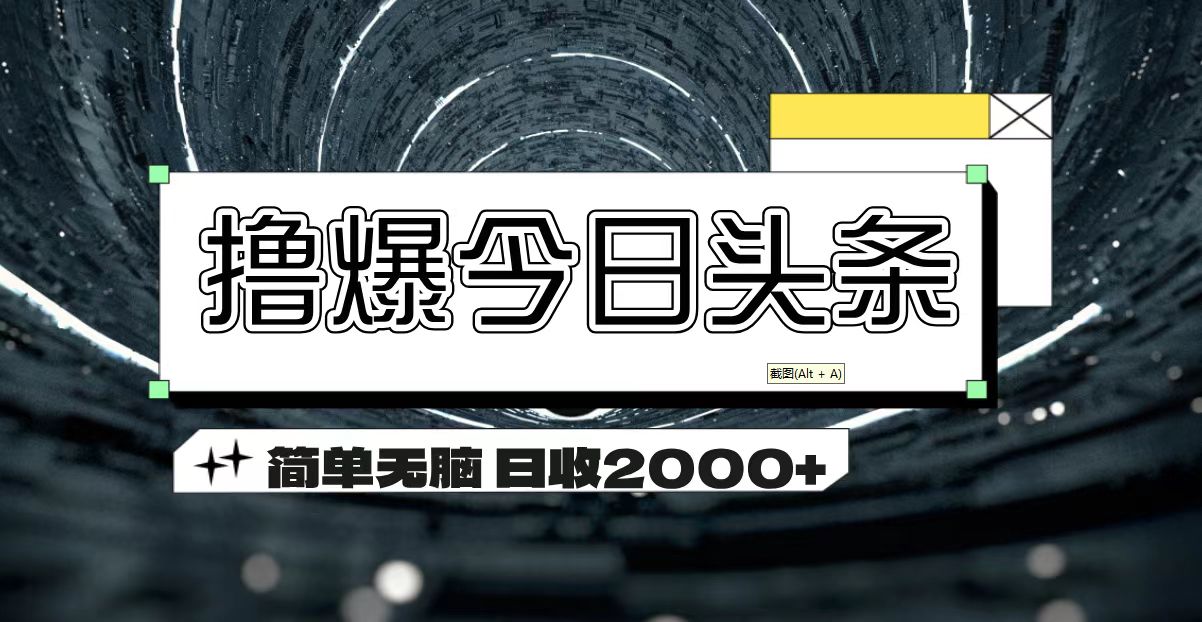 （11665期）撸爆今日头条 简单无脑操作 日收2000+-网创空间