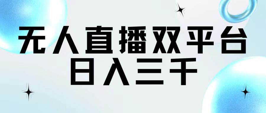 （11733期）无人直播双平台，日入三千-网创空间