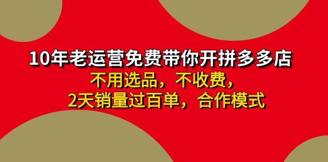 （11853期）拼多多 最新合作开店日收4000+两天销量过百单，无学费、老运营代操作、…-网创空间