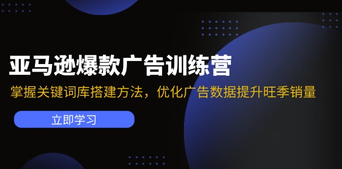 （11858期）亚马逊爆款广告训练营：掌握关键词库搭建方法，优化广告数据提升旺季销量-网创空间