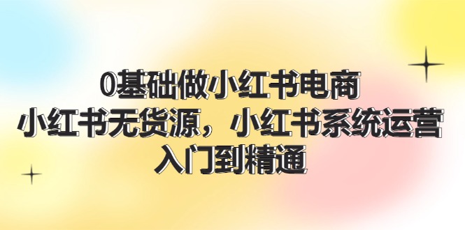 （11960期）0基础做小红书电商，小红书无货源，小红书系统运营，入门到精通 (70节)-网创空间