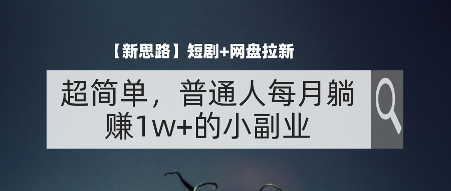 （11980期）【新思路】短剧+网盘拉新，超简单，普通人每月躺赚1w+的小副业-网创空间
