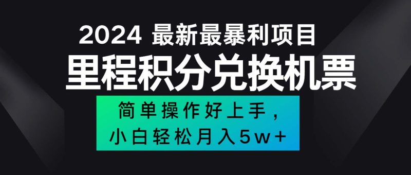 （12016期）2024最新里程积分兑换机票，手机操作小白轻松月入5万++-网创空间