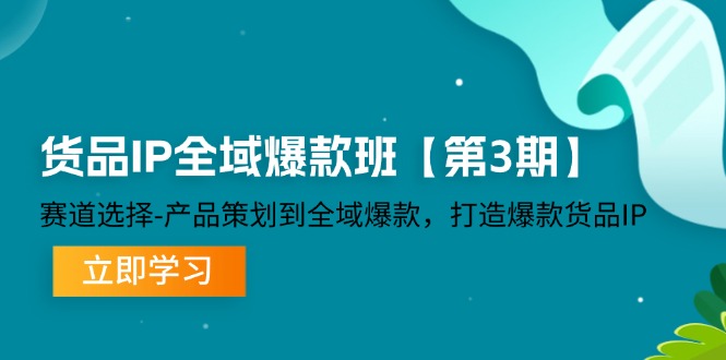 （12078期）货品-IP全域爆款班【第3期】赛道选择-产品策划到全域爆款，打造爆款货品IP-网创空间