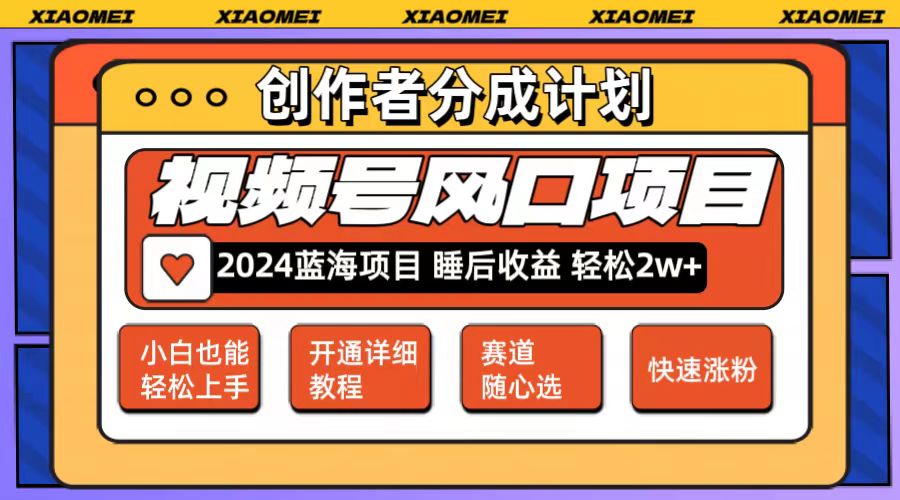 （12084期）微信视频号大风口项目 轻松月入2w+ 多赛道选择，可矩阵，玩法简单轻松上手-网创空间