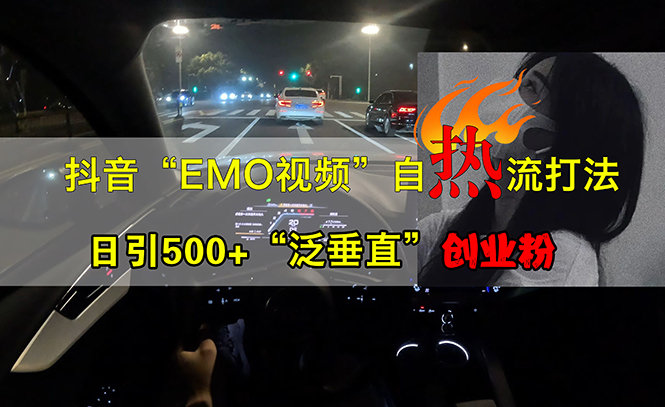 （13029期）抖音EMO视频自热打法，日引500+“泛垂直”创业粉-网创空间