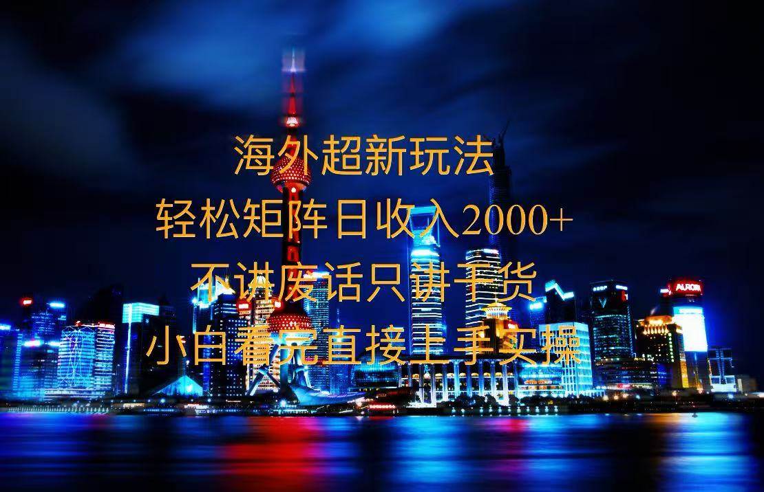 （13583期）2025全新海外暴力玩法，操作简单，小白轻松上手-网创空间