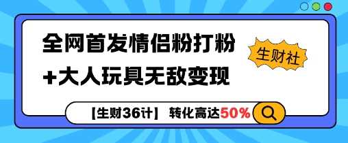 【生财36计】全网首发情侣粉打粉+大人玩具无敌变现-网创空间