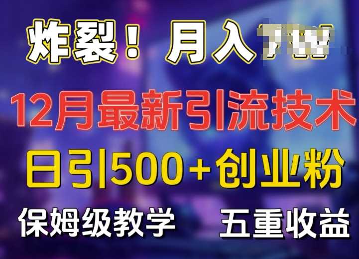炸裂!揭秘12月最新日引流500+精准创业粉，多重收益保姆级教学-网创空间