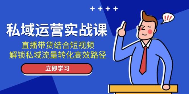 私域运营实战课：直播带货结合短视频，解锁私域流量转化高效路径-网创空间