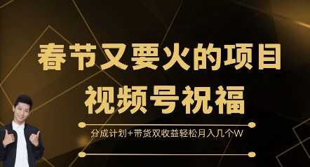 春节又要火的项目视频号祝福，分成计划+带货双收益，轻松月入几个W【揭秘】-网创空间