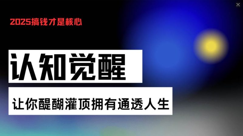 （13620期）认知觉醒，让你醍醐灌顶拥有通透人生，掌握强大的秘密！觉醒开悟课-网创空间