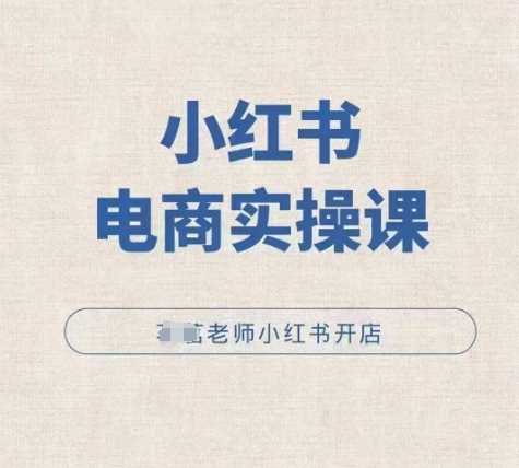 小红薯电商实操课，小红书开店实操必学课-网创空间