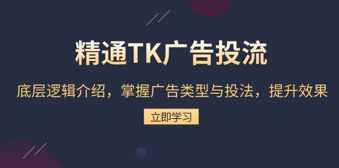 （13641期）精通TK广告投流：底层逻辑介绍，掌握广告类型与投法，提升效果-网创空间