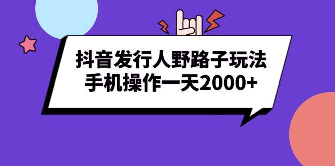 （13657期）抖音发行人野路子玩法，手机操作一天2000+-网创空间