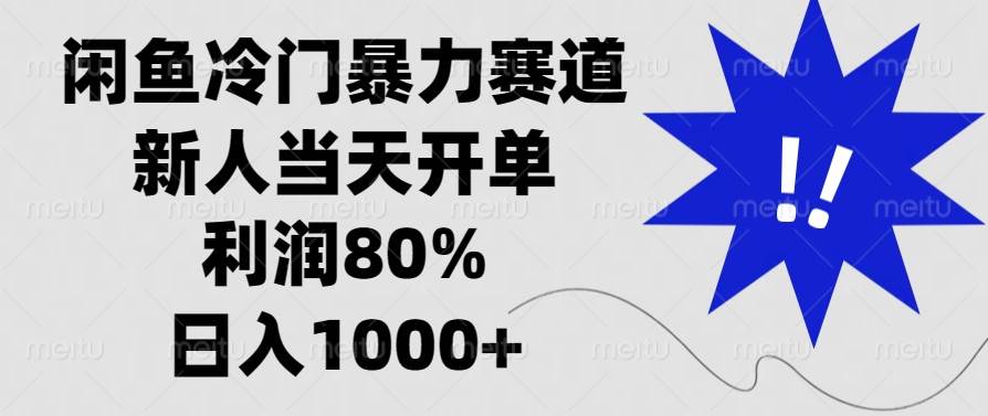 （13660期）闲鱼冷门暴力赛道，新人当天开单，利润80%，日入1000+-网创空间