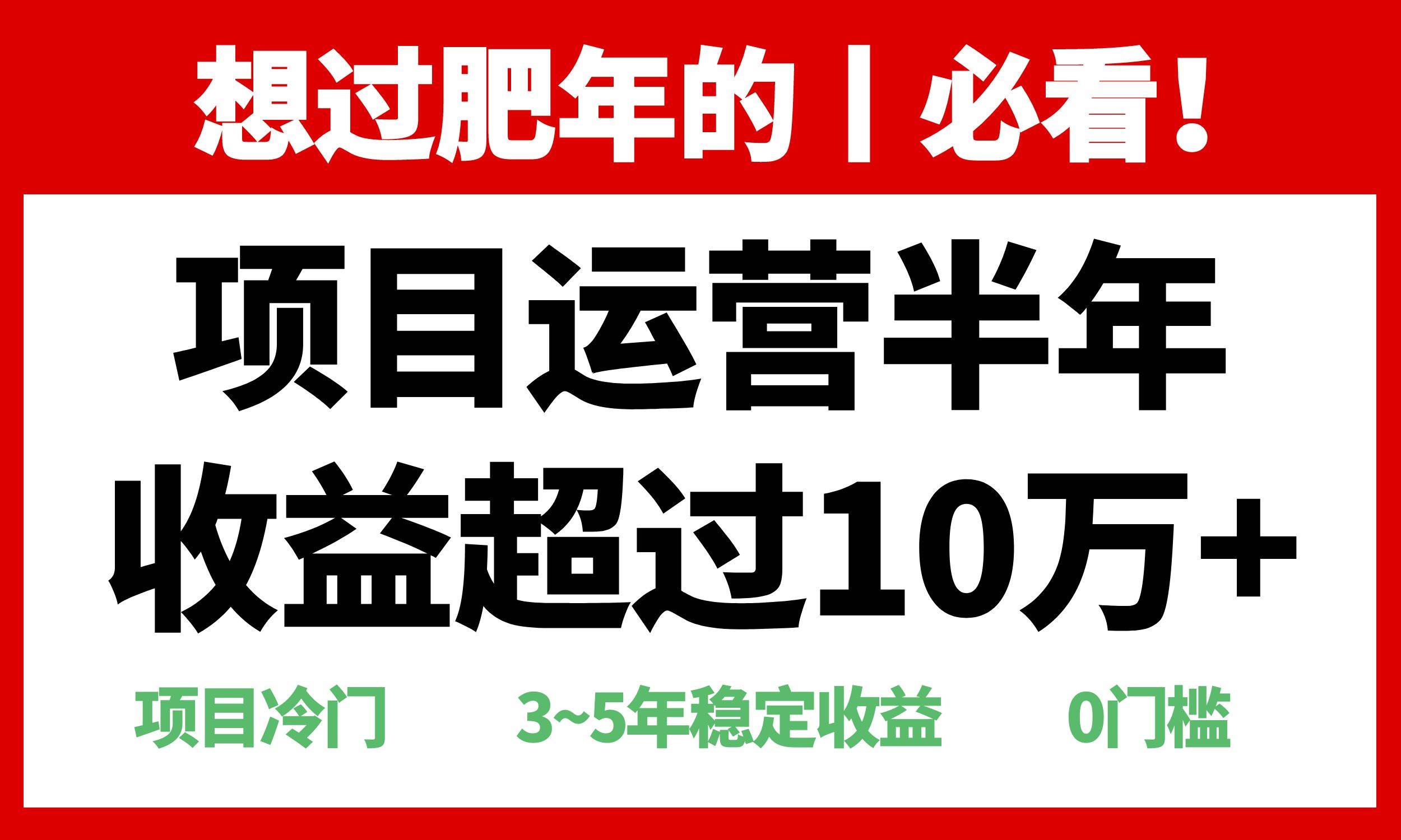 （13663期）年前过肥年的必看的超冷门项目，半年收益超过10万+，-网创空间