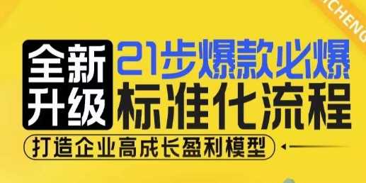 21步爆款必爆标准化流程，全新升级，打造企业高成长盈利模型-网创空间