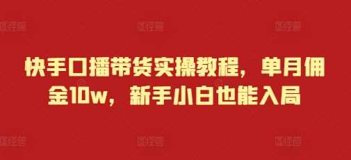 快手口播带货实操教程，单月佣金10w，新手小白也能入局-网创空间