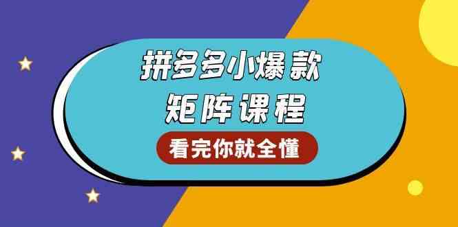 拼多多爆款矩阵课程：教你测出店铺爆款，优化销量，提升GMV，打造爆款群-网创空间