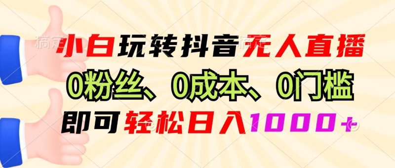 （13720期）小白玩转抖音无人直播，0粉丝、0成本、0门槛，轻松日入1000+-网创空间