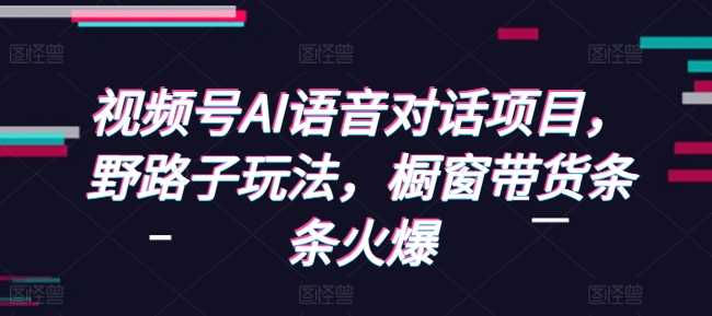 视频号AI语音对话项目，野路子玩法，橱窗带货条条火爆-网创空间