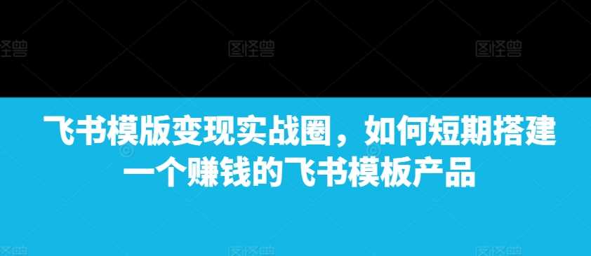 飞书模版变现实战圈，如何短期搭建一个赚钱的飞书模板产品-网创空间