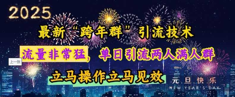 最新“跨年群”引流，流量非常猛，单日引流两人满人群，立马操作立马见效【揭秘】-网创空间
