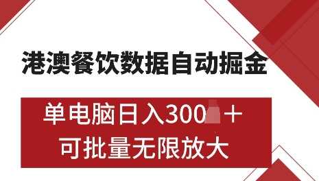 港澳数据全自动掘金，单电脑日入5张，可矩阵批量无限操作【揭秘】-网创空间