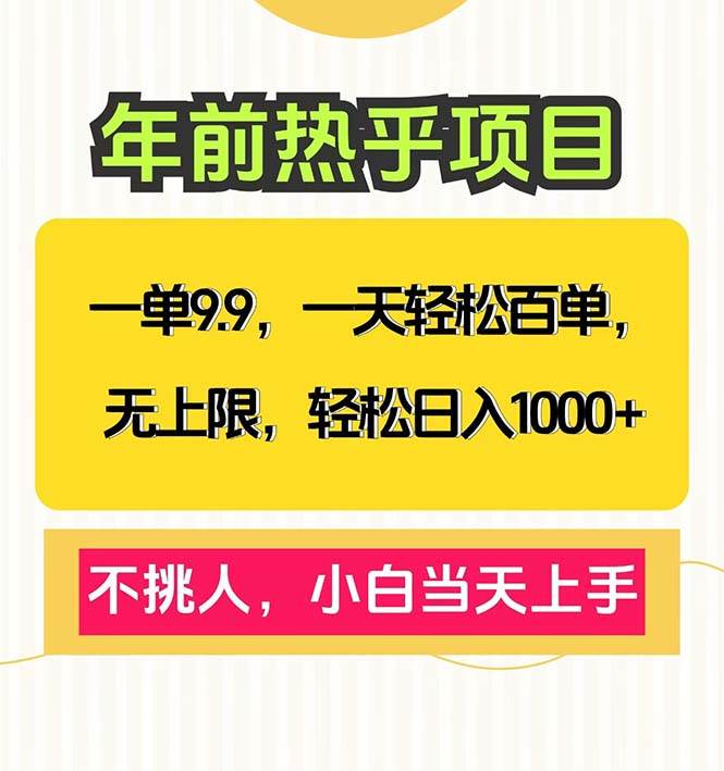 （13795期）一单9.9，一天百单无上限，不挑人，小白当天上手，轻松日入1000+-网创空间