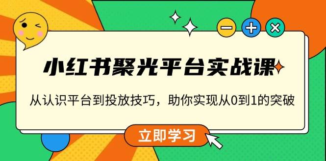小红书聚光平台实战课，从认识平台到投放技巧，助你实现从0到1的突破-网创空间