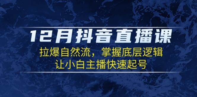 （13807期）12月抖音直播课：拉爆自然流，掌握底层逻辑，让小白主播快速起号-网创空间