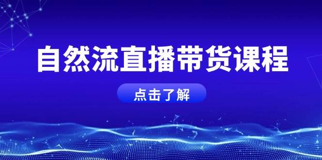 自然流直播带货课程，结合微付费起号，打造运营主播，提升个人能力-网创空间
