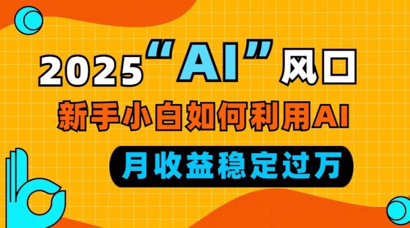 (13821期)2025“ AI ”风口,新手小白如何利用ai,每月收益稳定过万-网创空间