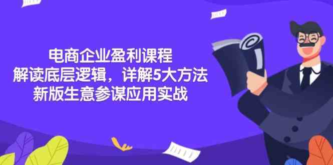 电商企业盈利课程：解读底层逻辑，详解5大方法论，新版生意参谋应用实战-网创空间