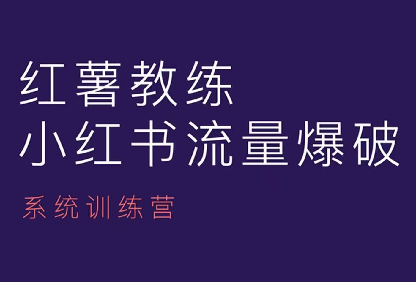 红薯教练-小红书内容运营课，小红书运营学习终点站-网创空间