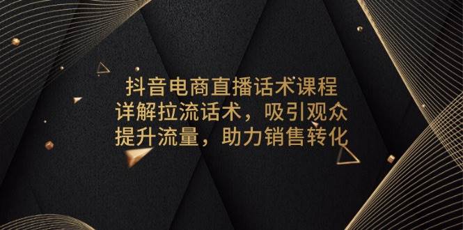 （13846期）抖音电商直播话术课程，详解拉流话术，吸引观众，提升流量，助力销售转化-网创空间