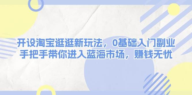 开设淘宝逛逛新玩法，0基础入门副业，手把手带你进入蓝海市场，赚钱无忧-网创空间