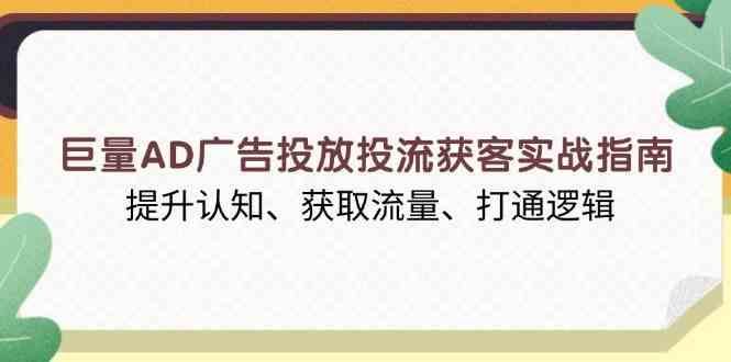 巨量AD广告投放投流获客实战指南，提升认知、获取流量、打通逻辑-网创空间