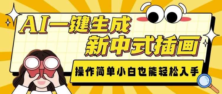 AI一键生成新中式插画， 操作简单，小白也能轻松入手-网创空间