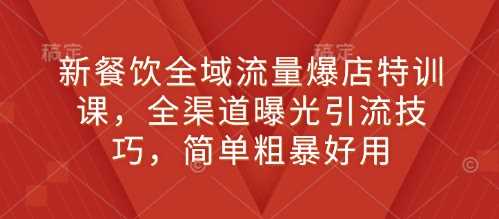 新餐饮全域流量爆店特训课，全渠道曝光引流技巧，简单粗暴好用-网创空间