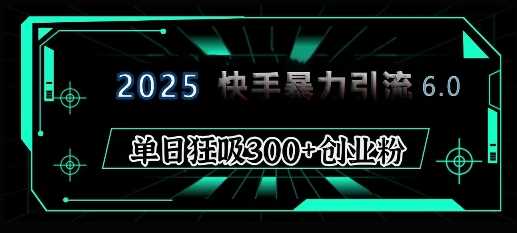 2025年快手6.0保姆级教程震撼来袭，单日狂吸300+精准创业粉-网创空间