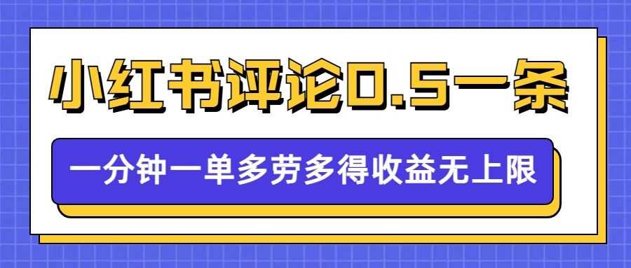 小红书留言评论，0.5元1条，一分钟一单，多劳多得，收益无上限-网创空间