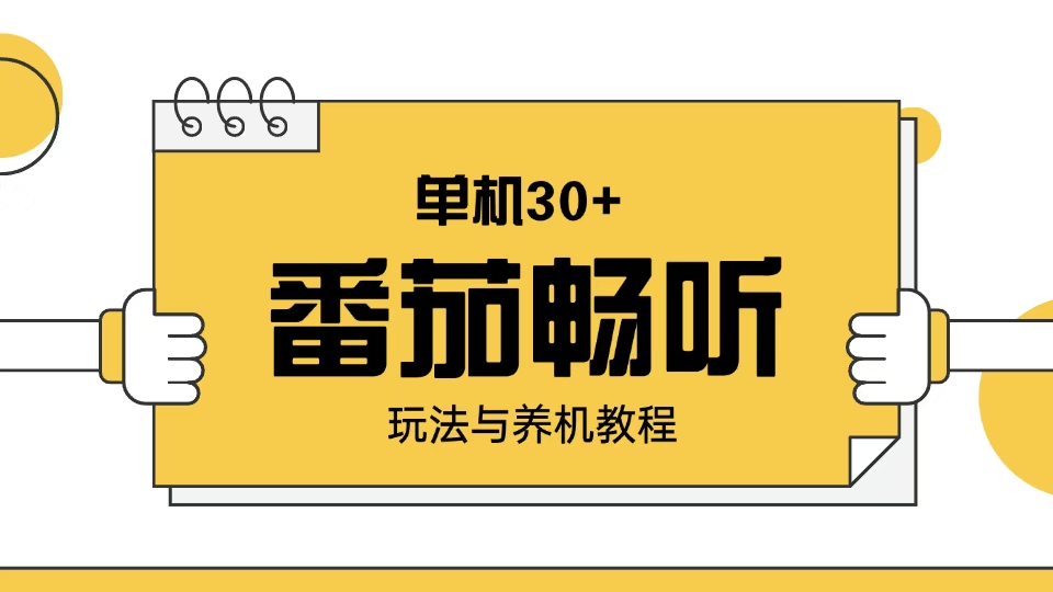 番茄畅听玩法与养机教程：单日日入30+。-网创空间
