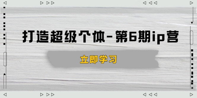 打造 超级个体-第6期ip营：商业认知,产品设计,成交演练,解决知识变现难题-网创空间