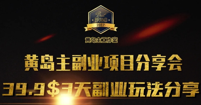 黄岛主副业分享会1期：3天3个副业玩法，速度上车-网创空间
