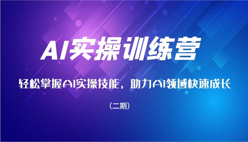 AI实操训练营，轻松掌握AI实操技能，助力AI领域快速成长(二期)-网创空间