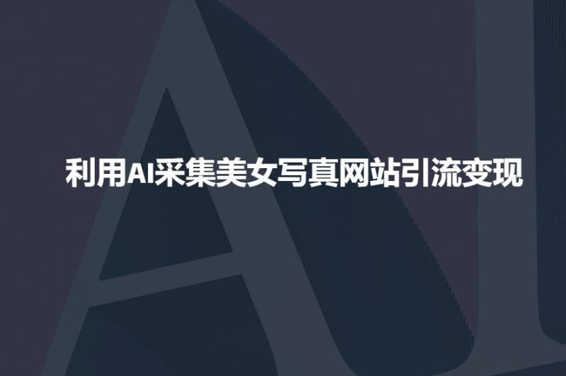 利用AI采集美女写真网站引流变现,引流嘎嘎的-网创空间