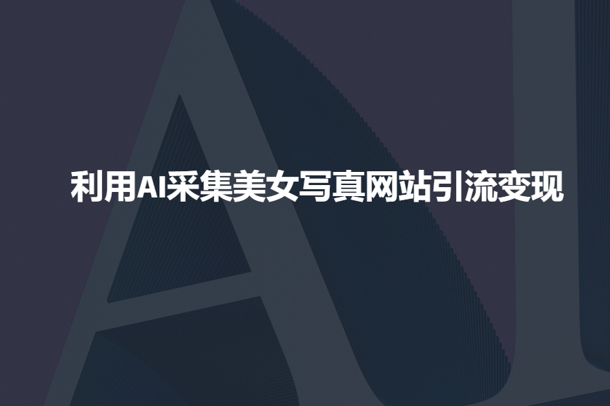 利用AI采集美女写真网站引流变现，引流嘎嘎的-网创空间